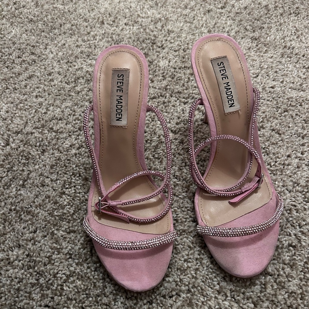 Steve Madden pink jeweled heels